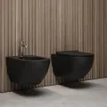 Piekaramais Tualetes pods Hatria CENTRICA PURE VORTEX®,bez vāka, NERO MATT Y9DE02