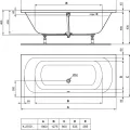 Vanna Ideal Standard Hotline DUO, 170x75 cm akrila, balta K274901