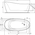 Brīvi stāvoša Vanna Ideal Standard Around, 180x85 cm, lietā akrila, balta K871501