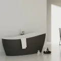 Brīvi stāvoša Vanna Ideal Standard Around, 180x85 cm, lietā akrila, matēti balta/melna K8715V2