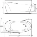 Brīvi stāvoša Vanna Ideal Standard Around, 180x85 cm, lietā akrila, matēti balta/melna K8715V2