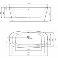 Brīvi stāvoša Vanna Ideal Standard Dea, 170x75 cm, lietā akrila, matēti balta/melna K8720V3