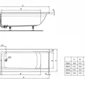 Vanna Ideal Standard Connect Air, 170x70 cm, akrila, balta T361701