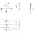 Brīvi stāvoša Vanna Ideal Standard Dea, 180x80 cm, lietā akrila, balta T994001