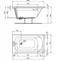 Vanna Ideal Standard Simplicity, 120x70 cm, akrila, balta W004001