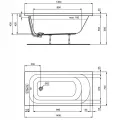 Vanna Ideal Standard Simplicity, 140x70 cm, akrila, balta W004101