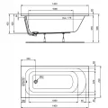 Vanna Ideal Standard Simplicity, 150x70 cm, akrila, balta W004201