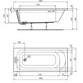 Vanna Ideal Standard Simplicity, 160x70 cm, akrila, balta W004301