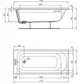 Vanna Ideal Standard Simplicity, 170x75 cm, akrila, balta W004501