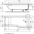 Brīvi stāvoša Vanna Ideal Standard Connect Air, 170x80 cm, lietā akrila, labā puse, balta E113501