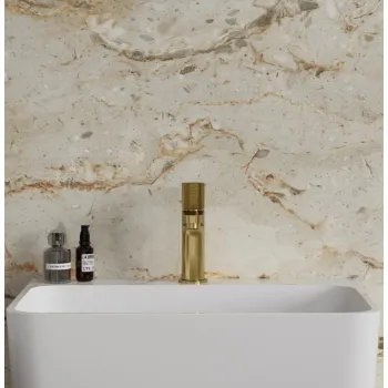 Vannas istabas izlietnes maisītājs Omnires Contour matēts zelts