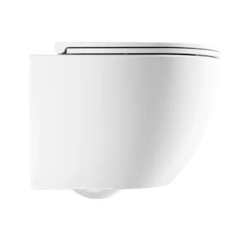 Piekaramais tualetes pods Omnires OTTAWA SILENT POWER™ Rimfree ar Soft Close vāku, balts matēts