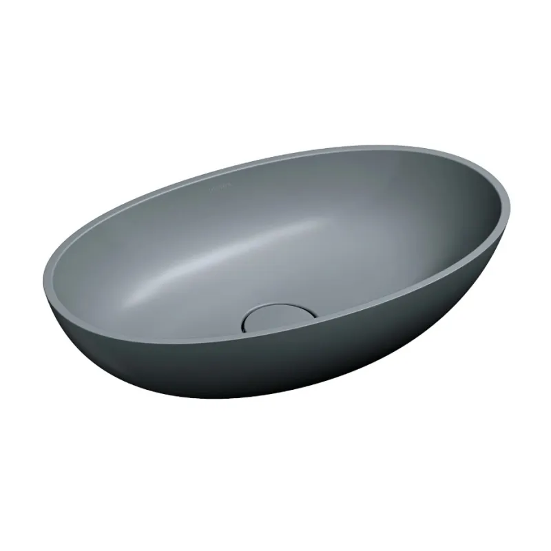 Vannas istabas izlietne Omnires SHELL M+ 60 x 35cm pelēka