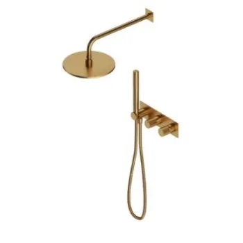 Dušas sistēma Omnires Contour iebūvējama ar lietus dušu, rokas dušu un matēts Zelta