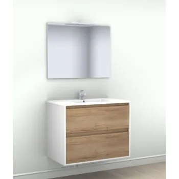Vannas istabas skapītis OZE BIRDIE (bez izlietnes) 600mm Balts / Golden Oak