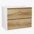 Vannas istabas skapītis OZE BIRDIE (bez izlietnes) 800mm Balts / Golden Oak
