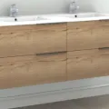Vannas istabas skapītis ar izlietni OZE Celtic 2x600mm Golden Oak