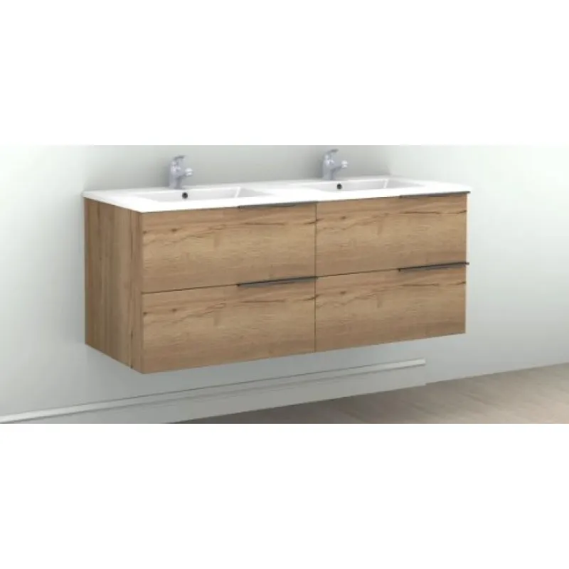 Vannas istabas skapītis ar izlietni OZE Celtic 2x600mm Golden Oak