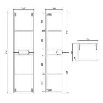 Augstais skapis OZE Hipster1400mm Balts matēts