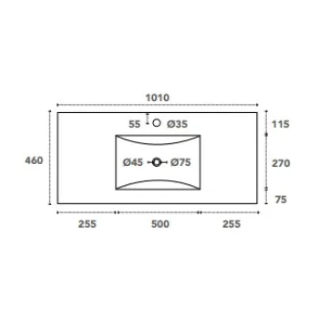 Izlietne skapītim OZE Ceres 1000mm Balta