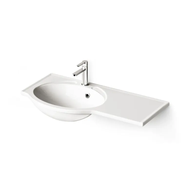 Izlietne PAA Delta Akmens masas 900x460mm, ar labo pagarinājumu Balta