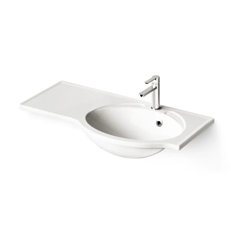 Izlietne PAA Delta Akmens masas 900x460mm, ar kreiso pagarinājumu Balta