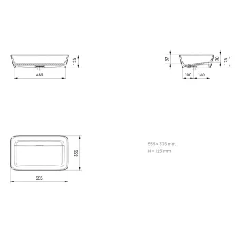 Izlietne PAA QUADRO ON SilkStone 555x335mm caffe latte Izlietne PAA QUADRO ON SilkStone 555x335mm caffe latte