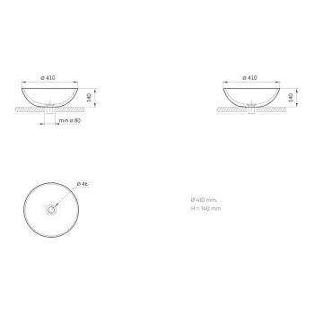 Izlietne PAA ROUND ON SilkStone Ø 410mm ar noplūdi matte grey Izlietne PAA ROUND ON SilkStone Ø 410mm ar noplūdi matte grey
