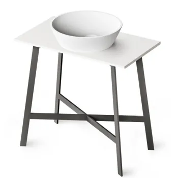 Izlietnes kājas PAA DECO MF ar SilkStone virsmu 800x450mm Baltas Izlietnes kājas PAA DECO MF ar SilkStone virsmu 800x450mm Baltas