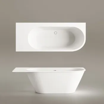 Vanna Paa DECO SHAPE RE D SilkStone 1700-2000x725mm Balta Vanna Paa DECO SHAPE RE D SilkStone 1700-2000x725mm Balta