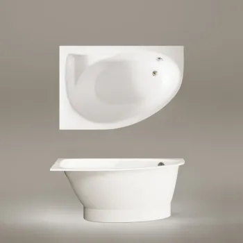 Vanna Paa TRE D Akmens masas1600x100mm labā, Balta