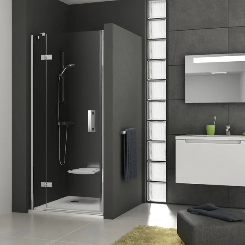 Dušas durvis Ravak SMSD2-90 B-R hromēts + caurspīdīgs