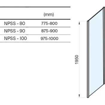 Dušas siena Ravak Nexty NPSS 90 Satīna + Caurspīdīga