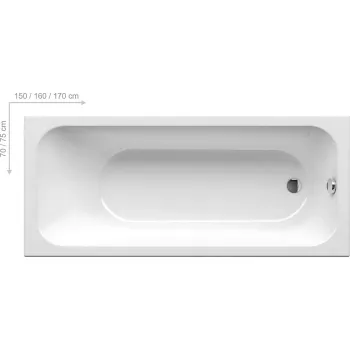 Vanna Ravak Chrome 180x80 Balta Akrila