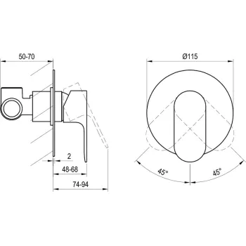 Dušas maisītājs Ravak Eleganta EL 062.60RGB.O1 Iebūvējams rose gold brushed