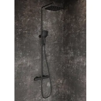 Dušas sistēma Ravak Flat FL 091.20BL ar termostatu melns