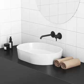 Vannas istabas izlietnes maisītājs Ravak Eleganta ES 019.20BLM.O1.RB07B iebūvējams (paredzēts ar R-box) Melns matēts