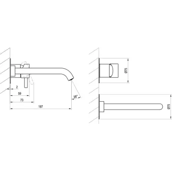 Vannas istabas izlietnes maisītājs Ravak Espirit ES ES 019.00CR.O1.RB07B (uzstādīšanai ar R-box) hromēts