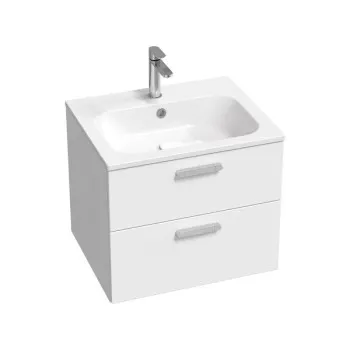 Vannas istabas skapītis Ravak SD 600 Chrome II (Bez Izlietnes) Balts, hromēti rokturi