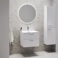 Vannas istabas skapītis Ravak SD 800 Chrome II (Bez Izlietnes) Balts, Hromēti rokturi