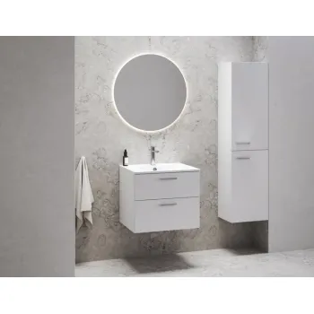 Vannas istabas skapītis Ravak SD 600 Chrome II (Bez Izlietnes) Balts, hromēti rokturi