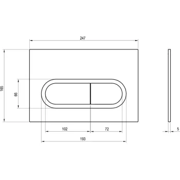 Taustiņš montāžas rāmim Ravak flush plate Hromēts / Melns