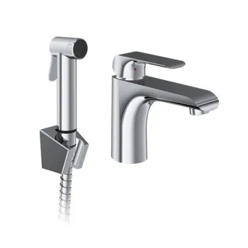 Vannas istabas izlietnes maisītājs Ravak Flat FL 112.00CR ar Bidetta 150 mm with bidet shower, Hromēts