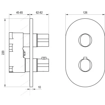 Dušas maisītājs Ravak Chrome CR II 067.00CR II.O3.RB071 Ar  termostatu (paredzēts ar R-box) Hromēts