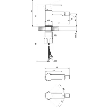 Bide maisītājs Ravak Solar SL 056.00CR Bidet tap 135 mm Hromēts