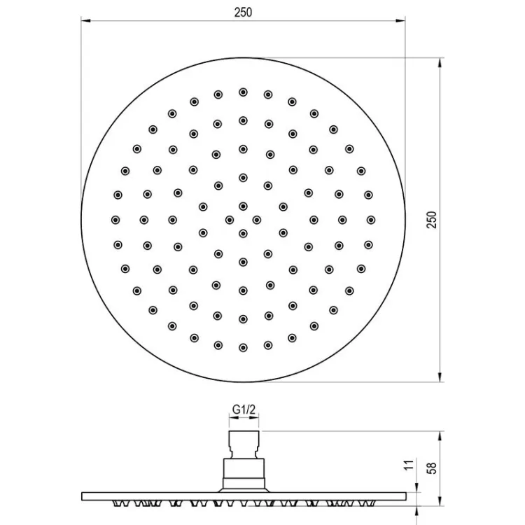 Dušas galva Ravak 985.10WHM 250 mm, Balts metēts Dušas galva Ravak 985.10WHM 250 mm, Balts metēts