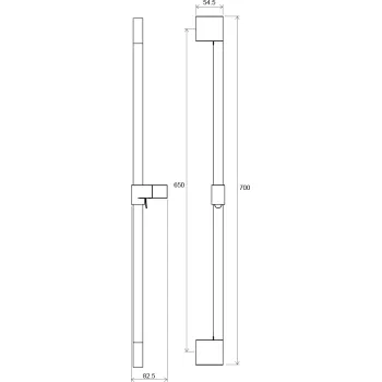 Dušas stienis Ravak 974.10WV Sliding shower bar 70 cm, balts