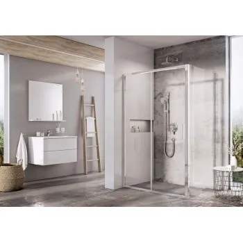 Dušas siena Ravak Blix Slim BLSPS-80 hromēts + caurspīdīgs