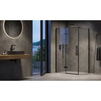 Dušas siena Ravak Cool COPS-100 Melna + Caurspīdīga