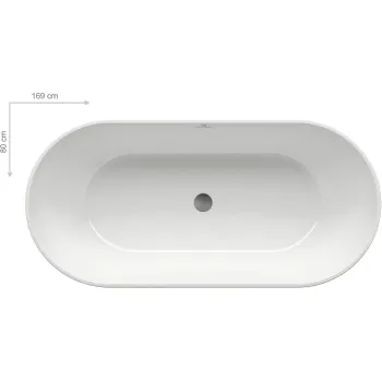 Vanna Ravak FREEDOM O TEC 1700x770mm Akrila Balta / Hromēta izplūde